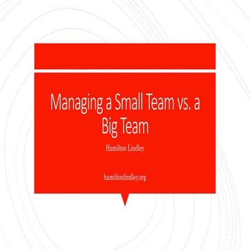 Managing a small team vs a Large Team