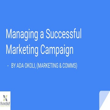 Managing a successful marketing campaign