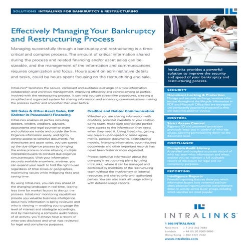 Managing Bankruptcy And Restructuring More Effectively