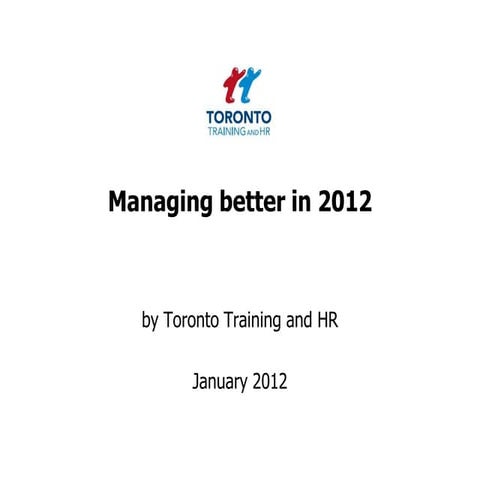 Managing better in 2012 January 2012