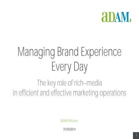 ADAM - Managing Brand Experience Every Day