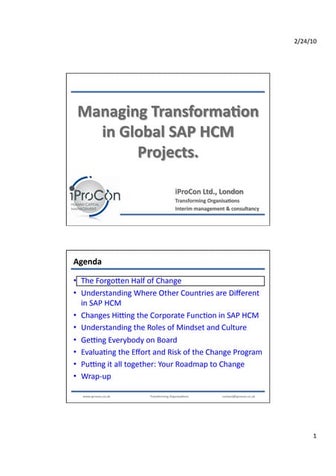 Managing Change in International SAP HCM Projects
