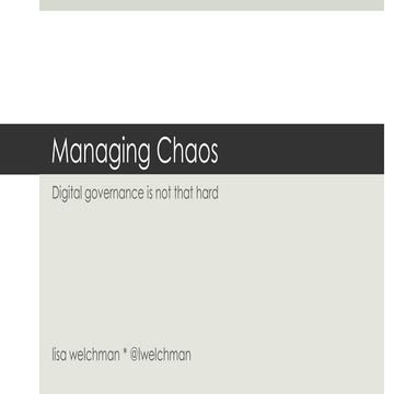 Managing Chaos - Digital Governance