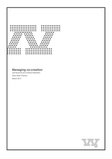 Managing co-creation