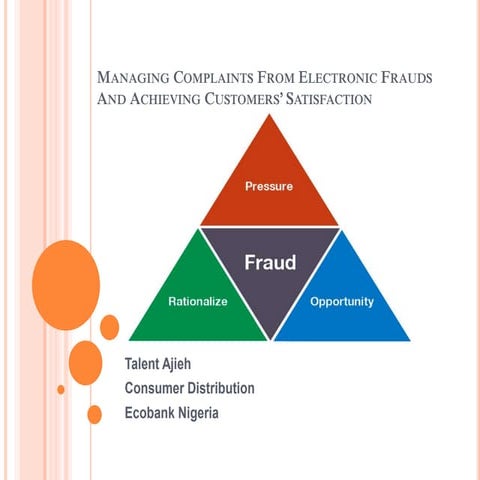 Managing complaints from electronic frauds and achieving customers