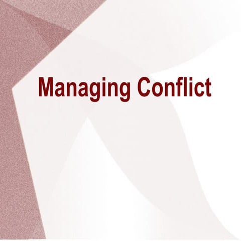 Managing Conflict