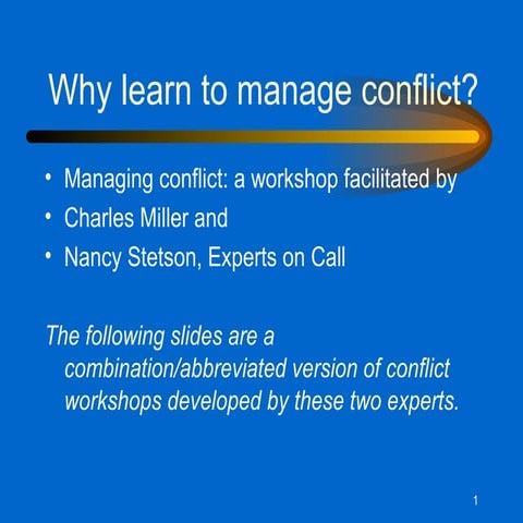 Managing conflict