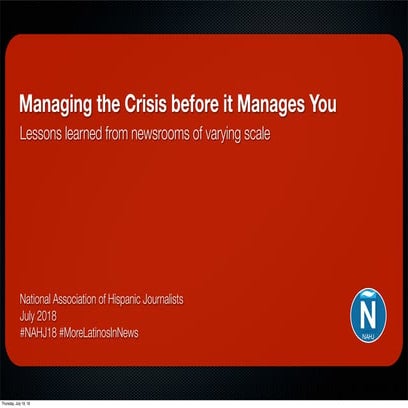 Managing Crisis before it Manages You
