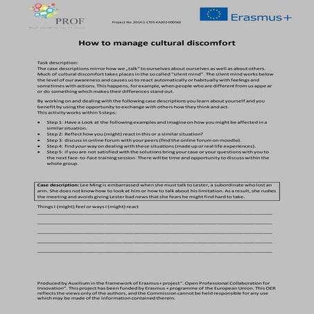 Managing cultural discomfort