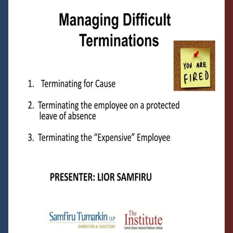 Managing Difficult Terminations