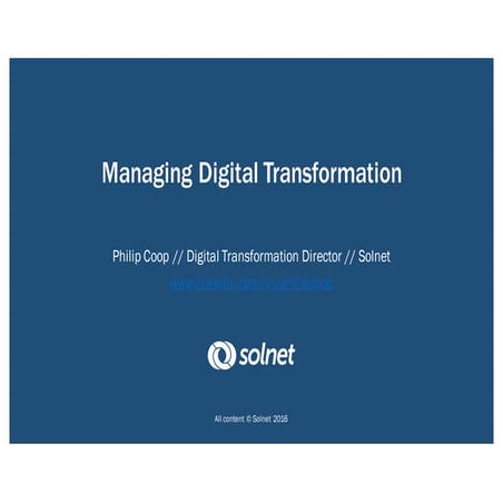 Managing Digital Transformation 