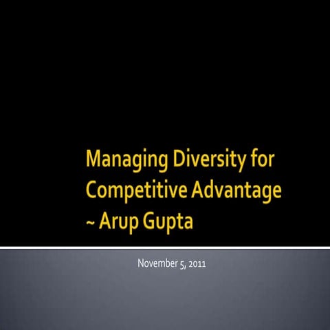 Managing Diversity for Competitive Advantage ver2