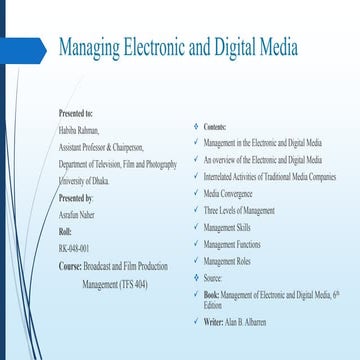 Managing electronic and digital media