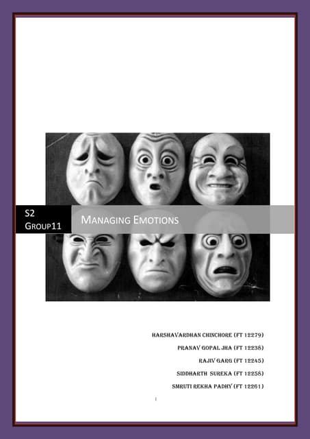 Managing emotions