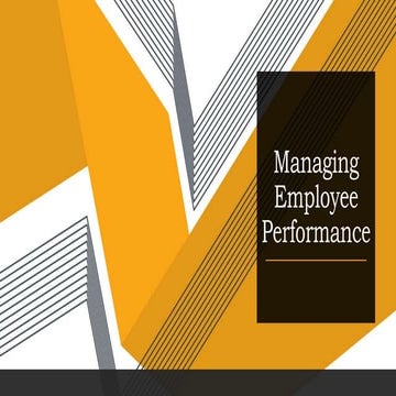 Managing employee performance