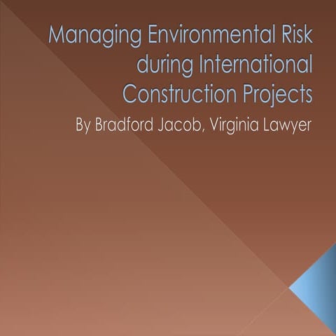 Managing Environmental Risk during International Construction Projects