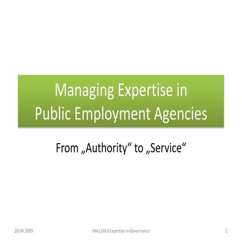 Managing Expertise In Labour Offices