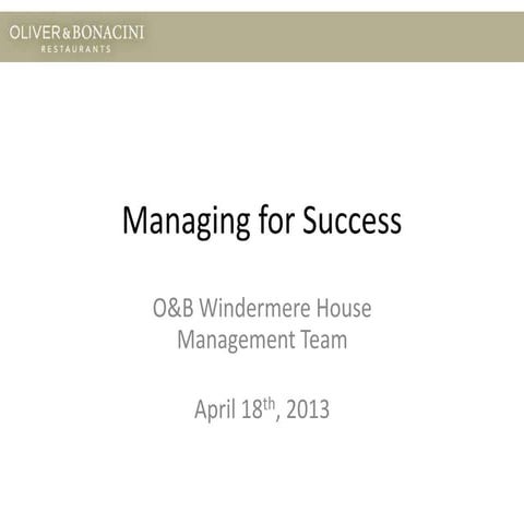 O&B Managing for Success April 2013 
