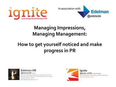 Managing Impressions, Managing Management presentation