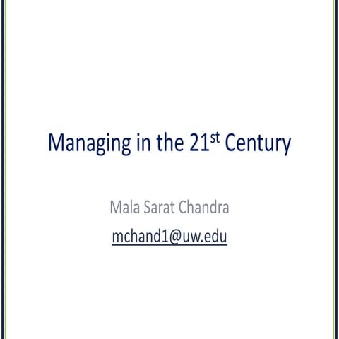 Managing in the 21st century