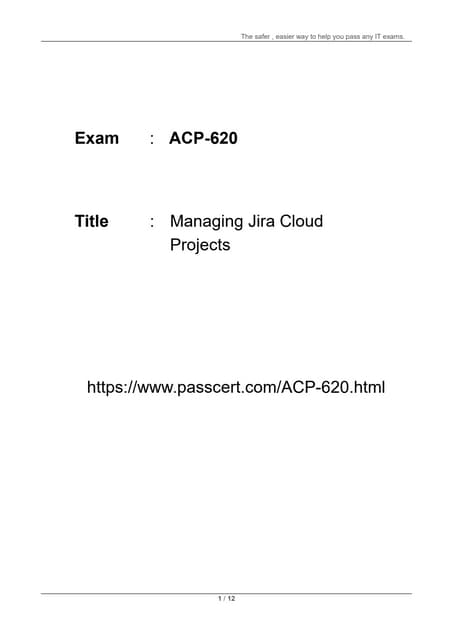 Managing Jira Cloud Projects ACP 620 Exam Questions PDF Managing Jira Cloud Projects ACP 620 Exam Questions PDF