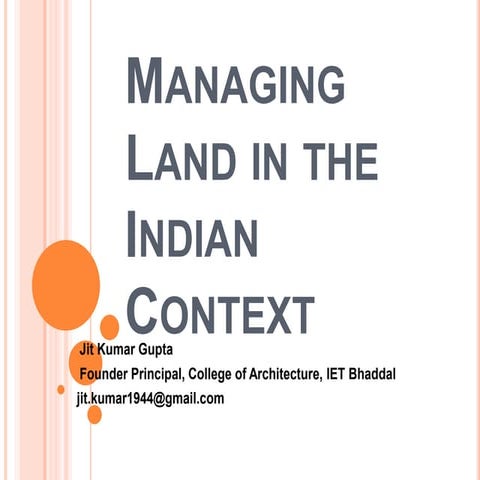 Managing land in the indian context