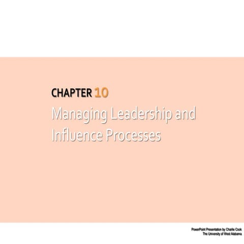 Managing leadership and influence processes