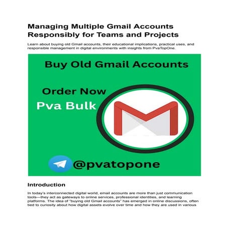 Comprehensive Guide to Understanding and Using Old Gmail Accounts | DOCX