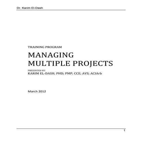 Managing multiple projects