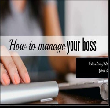 Managing my boss