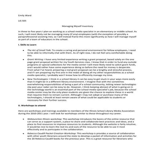 Managing Myself Inventory