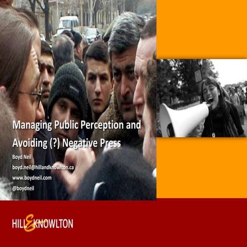 Managing Negative Perceptions