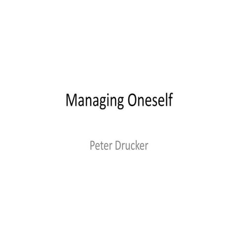 Managing oneself