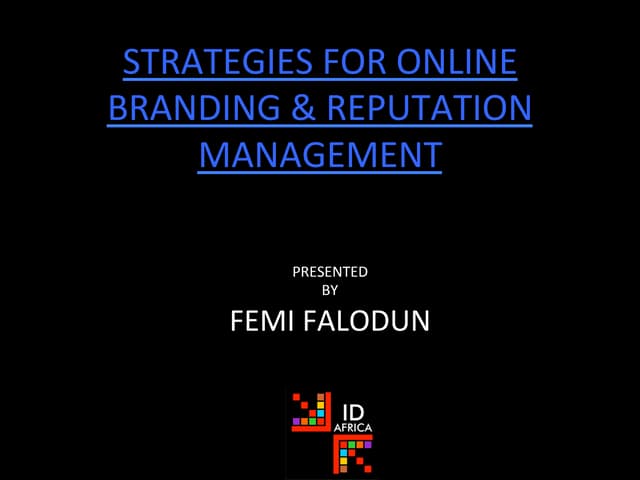 Strategies For Online Branding And ...