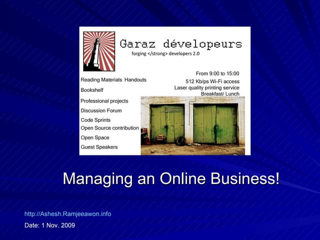 Managing onlinebusiness