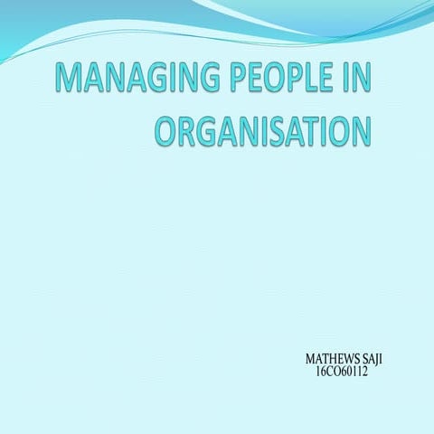 Managing people in organisation