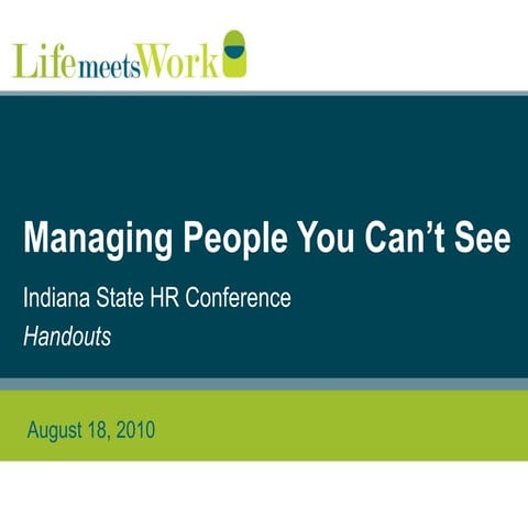 Managing People You Can't See Handouts