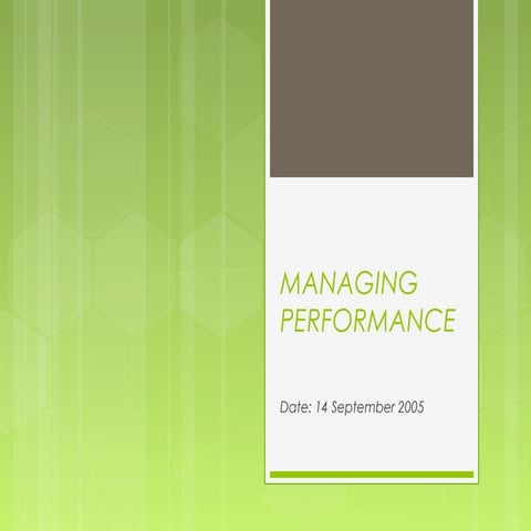 Managing Staff Performance