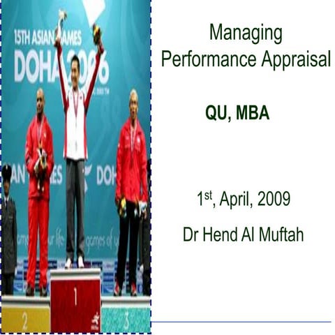 Managing performance appriasal at QU changing culture