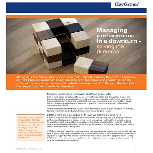 Managing performance in the downturn