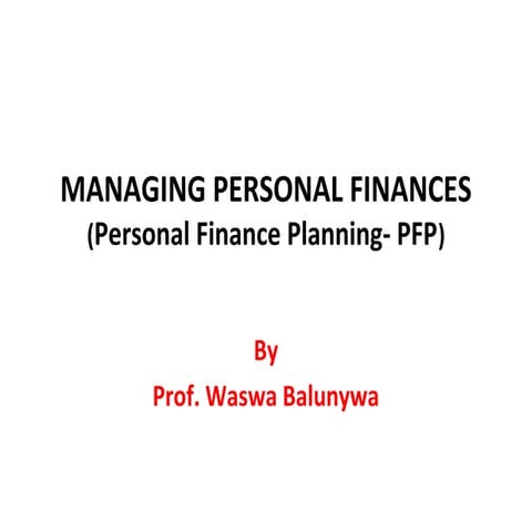 Managing personal finances