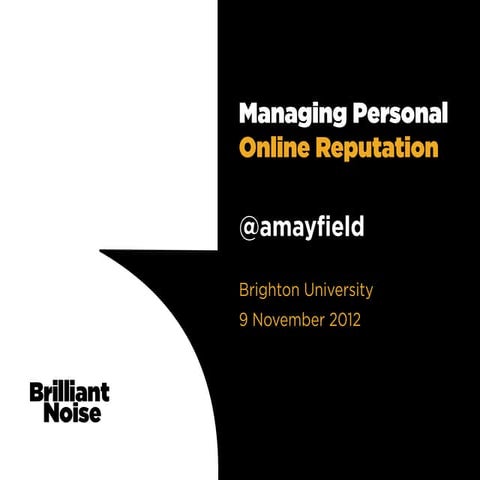 Brighton University: Managing reputation online