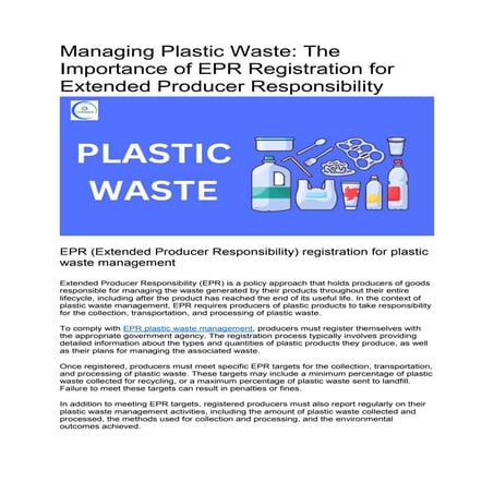 Managing Plastic Waste