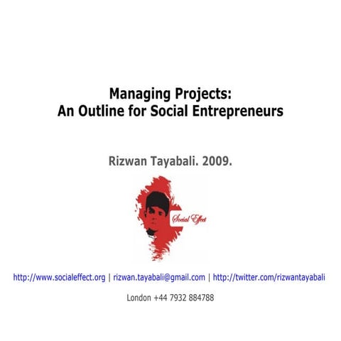Managing Projects - A Guide For Social Entrepreneurs