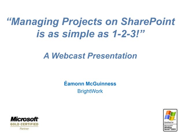 Managing Projects On Share Point Is...