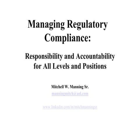 Managing Regulatory Compliance