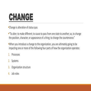 MANAGING RESISTANCE TO CHANGE