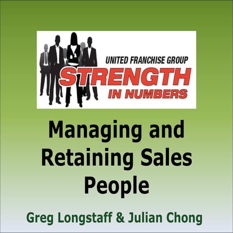 Managing  retaining sales people