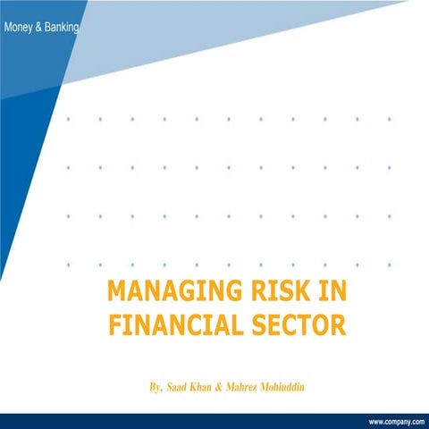 Managing risk in financial sector