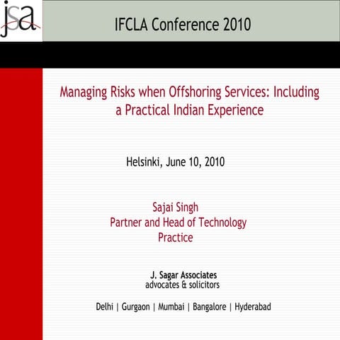 Managing risks when offshoring services  including a practical indian experie...